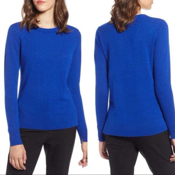 Halogen Crewneck Cashmere Sweater in Blue